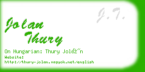 jolan thury business card